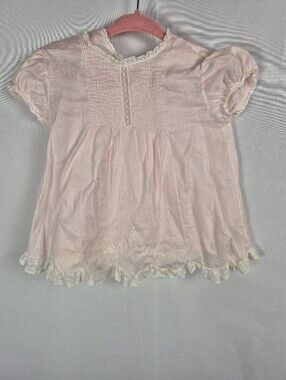 VTG Feltman Brothers Girls' Pink Lace-Trim Formal Dress 9m